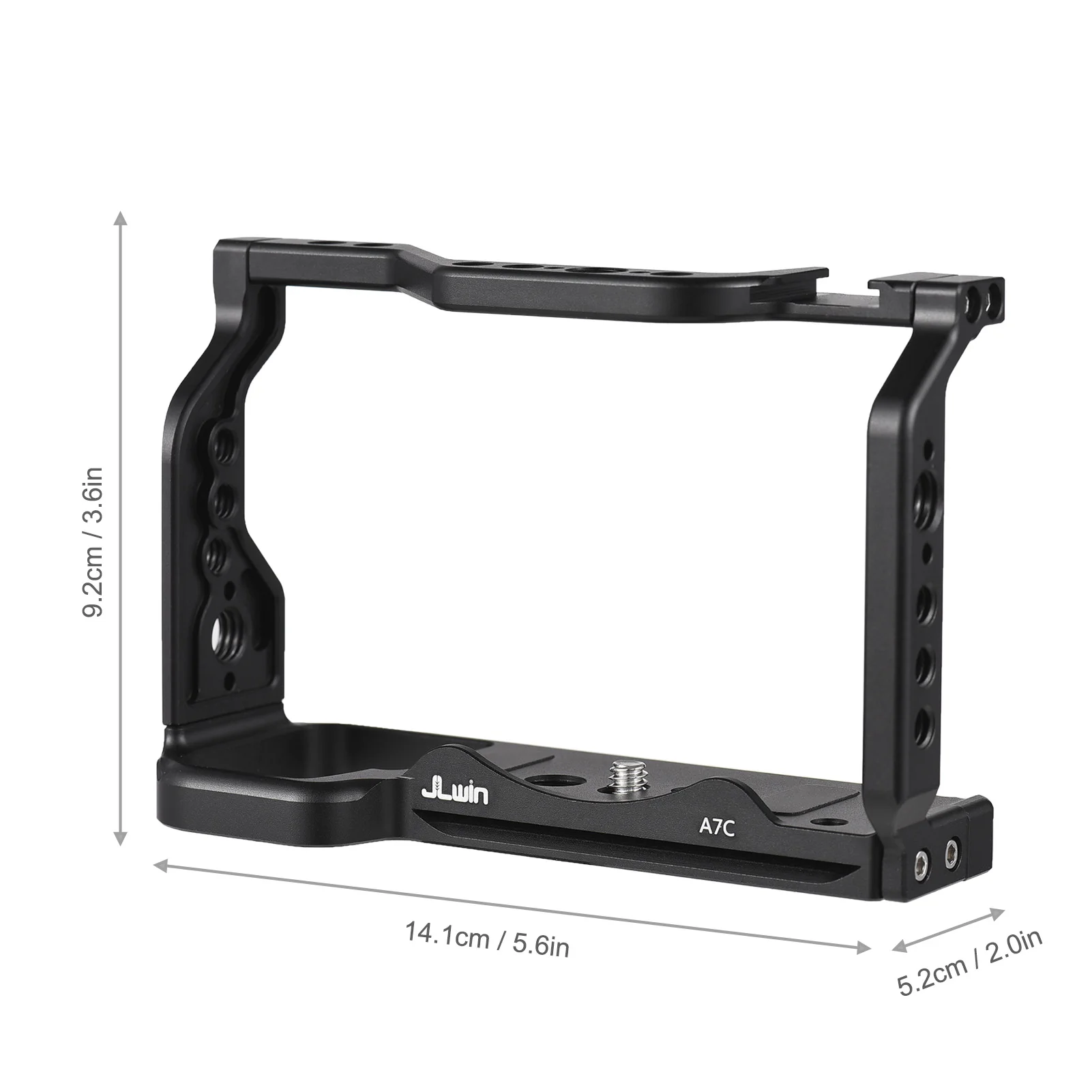 알파 7C 알루미늄 합금용 보호 카메라 케이지, 퀵릴리즈 플레이트 콜드 슈 마운트, 1/4 인치 및 3/8 인치 나사 구멍