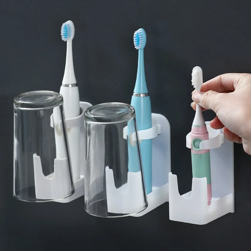 

Creative Traceless Stand Rack Organizer Electric Wall-Mounted Holder Space Saving toothbrush holder Bathroom Accessories