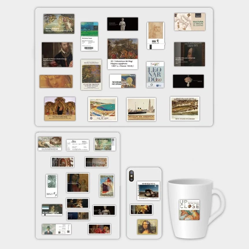 50개 빈티지 유화 스티커, 그래피티 노트북 여행가방 오토바이 데칼, 페이퍼리 팝 스토어