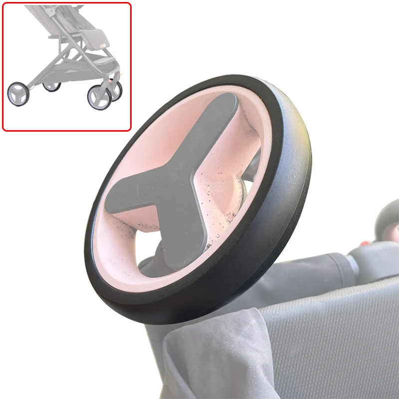 Stroller Tire Compatible Xiaomi Mitu Pushchair Wheel Cover PU Tubeless Tyre Good Elasticity And Wear Resistance Baby Accessories 8inch stroller tyre cover compatible 18 20cm pushchair wheel pu material pram replacement part baby trolley accessories durable