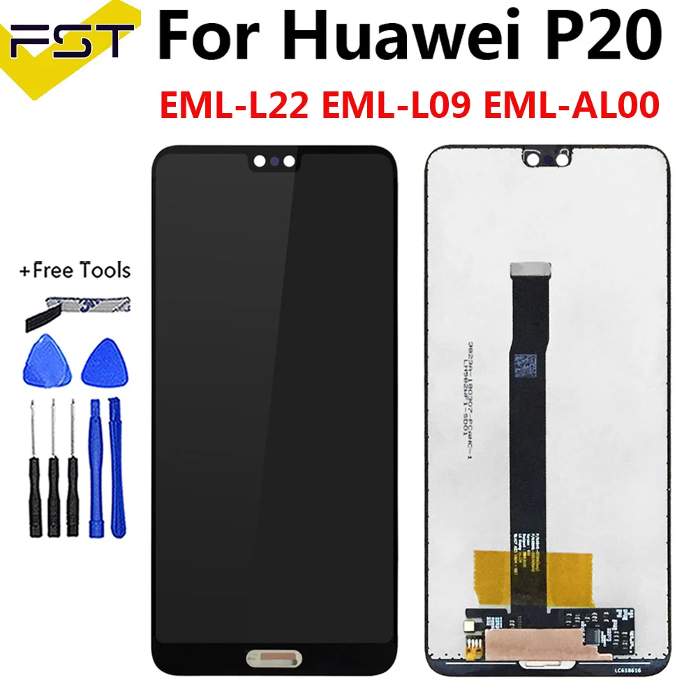 5.8 "Per Huawei P20 Display Eml-L22 Eml-L09 Lcd Touch Screen Digitizer Display Assembly Per Huawei P20 Parti Di Ricambio