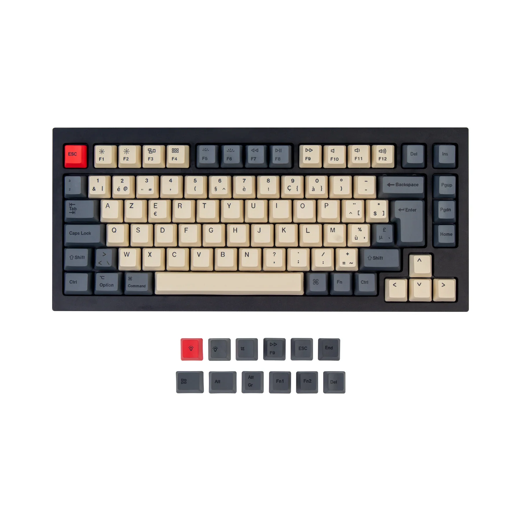 Keychron Belga Iso Layout Dye-sub Pbt Keycap Grupo Teclado Mecânico q1 q2 k2 - Imagem 4