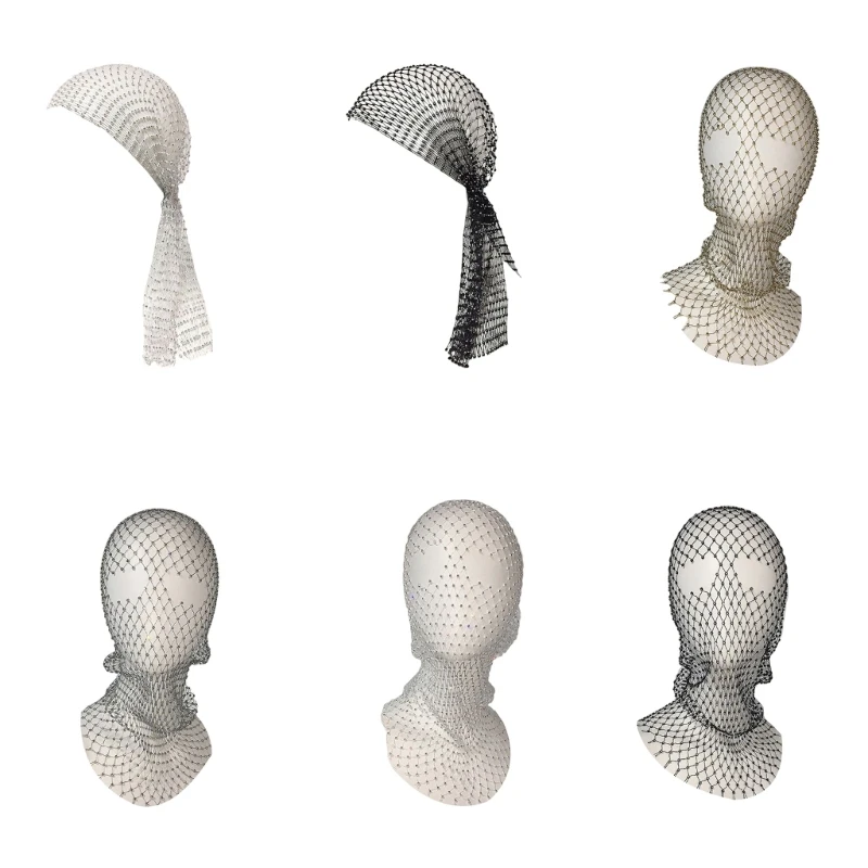 

Балаклава со стразами, платок со стразами, маска-тюрбан, шляпа-тюрбан, ажурная Балаклава со стразами, маскарадная маска, повязка