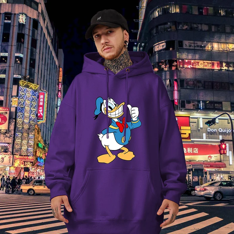 

Disney Hoodies Donald Duck Cartoon Anime Print Streetwear Men Women Casual Fashion Oversized Sweatshirts Hoodie Pullover