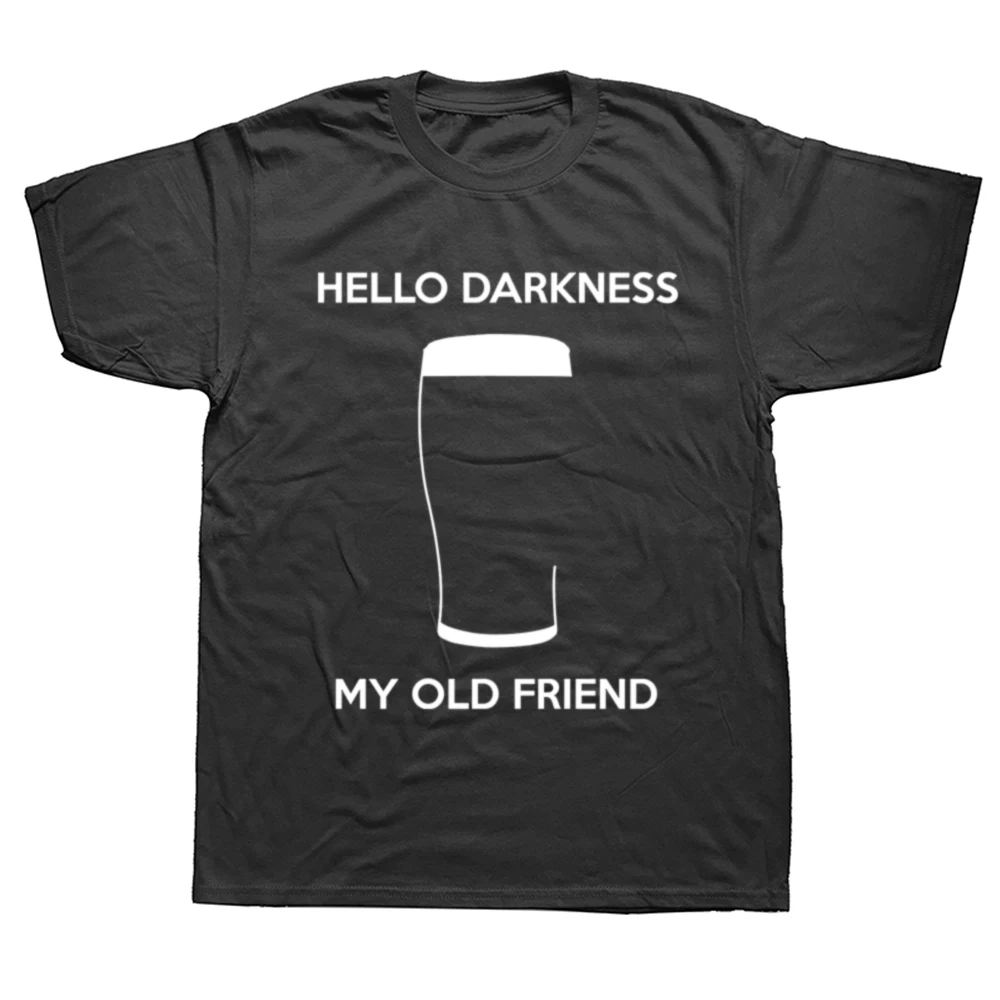 Hallo Dunkelheit mein alter Freund Zug Bier T-Shirt Baumwolle Euro Größe O-Ausschnitt täglich lässig übergroße Unisex T-Shirts Männer Kleidung