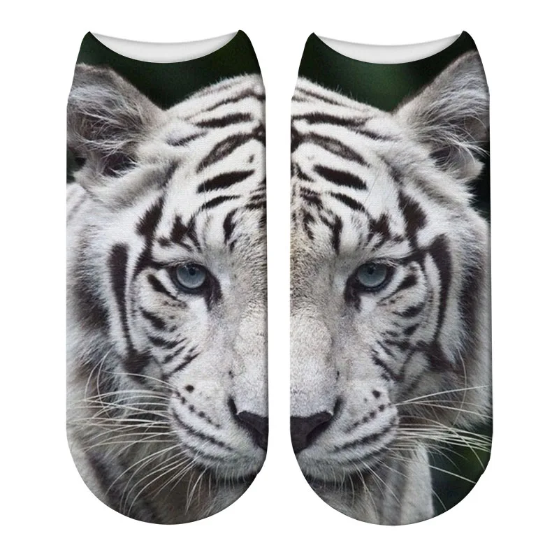 women's socks Novelty 3D Printing Trend Hip-Hop Street Tiger Low Socks Funny Cotton Socks Comfortable Christmas Socks For Unisex winter socks for women