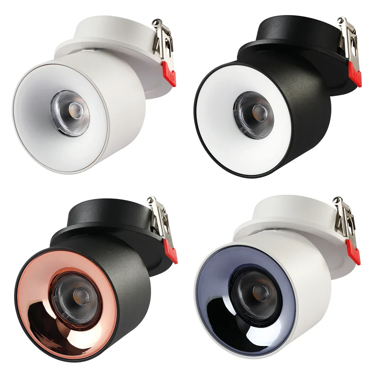 Recessed 360&deg; Rotatable COB Spot Light 7W 10W Dimmable Ceiling Lamp Living Room Bedroom Foldable Anti-Glare LED Downlight