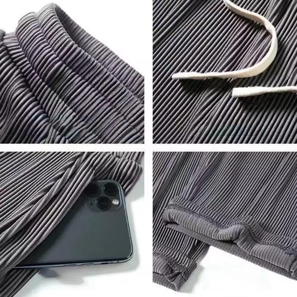 Description Picture 4 of itemSummer Straight Pants Men's Loose Thin Section Drape Ice Silk Pants Wide Leg Sports Casual Pants