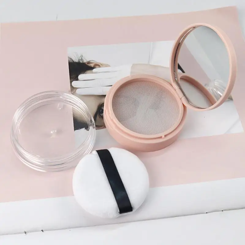 Tragbare leere Luftpolster-Puff-Box mit Puderquaste-Spiegel, großer oder kleiner elastischer Mesh-Make-up-Koffer, Behälter für loses Puder – Detail 7