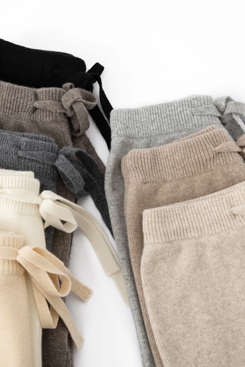 Women’s Merino Wool Wide-Leg Knit Pants - Front View