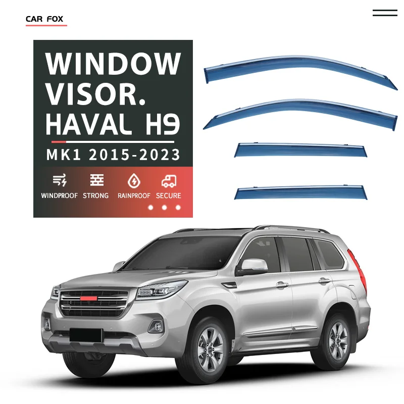 

For HAVAL H9 MK1 2015-2023 Plastic Window Visor Vent Shades Sun Rain Deflector Guard For HAVAL H9 MK1 2015-2023