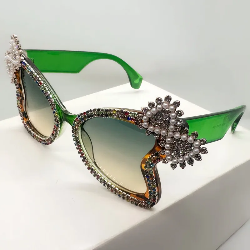OEC CPO Mode Diamant Schmetterling Frauen Sonnenbrille Marke Designer Strass Shades UV400 Sonnenbrille Weibliche Bunte Brillen – Detail 5