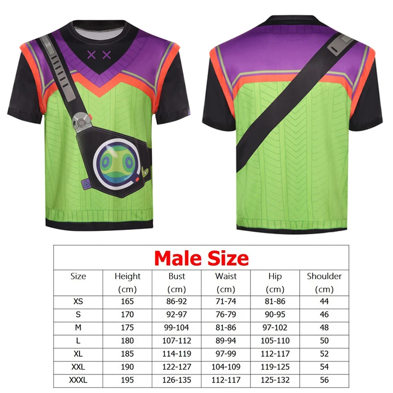 Gekko Cosplay Anime Costume VALORANT Role Play T-shirt Pants Belt Outfits Men Casual Outfits Halloween Carnival Party Suit 2