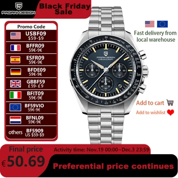 2025 New PAGANI DESIGN Tribute to CK2998 Moon Watch Retro Luxury Quartz Watches For Men Stainless steel Sport Chronograph Man 1