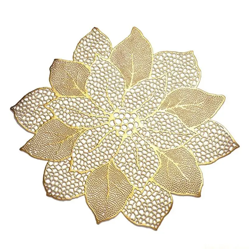 QX2E 연꽃 브론징 중공 플레이스매트 서양식 쿠션 내열 매트