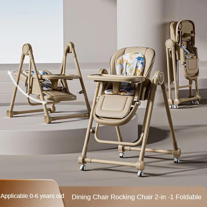 Multifunctional Baby Dining Chair Lying and Folding Baby Rocking Chair Children's Dining Table and Adjustable Height Baby Dining Chair