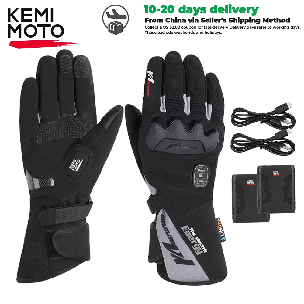 KEMI MOTO 電熱線グローブ KEMIMOTO 電熱手袋冬スキー手袋タッチスクリーンオートバイ手袋
