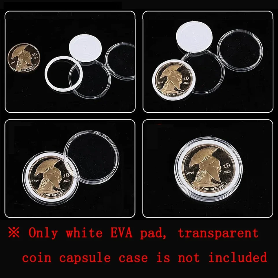 흰색 EVA 패드 코인 수집 폼 개스킷, 코인 캡슐 케이스용 링, 캡슐 케이스 미포함, 20mm, 25mm, 30mm, 35mm,  40mm, 46mm, 50 개-Freehip.co.kr