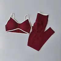 2pcs Sport Sets Women Gym Push Up Yoga Pants Hollow Back Gym Fitness Bras Workout High Waisted Leggings Seamless Tights Set Suit - Image 3