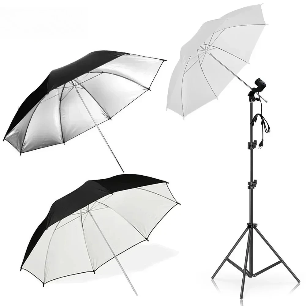 33인치 83cm 사진 스튜디오 우산 사진 촬영 비디오 소프트 라이트 화이트 반사 우산 스탠드 없음 3가지 색상