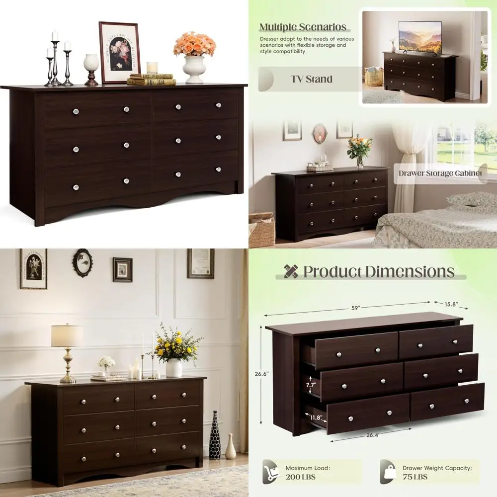 6-Drawer Wood Dresser 1