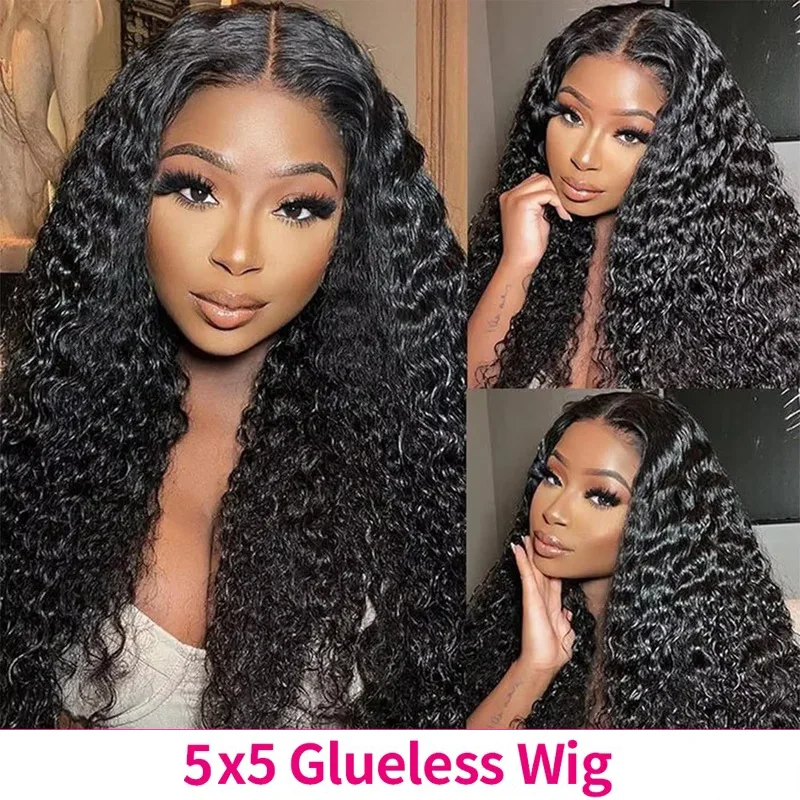 250 Density 5x5 Hd Lace Closure Wig Curly Wigs Wear And Go Glueless Human Hair Wig Deep Wave Wig Water Wave Human Hair