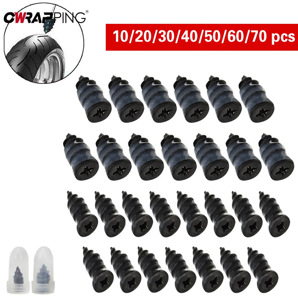 Tire Repair Kit Car Tire Repair Tools Tyre Repair Rubber Nail 10/30PCS Rubber Tire Nail with Screwdriver Automobile Truck Motorcycle Accessories