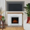 49 In Electric Fireplace with Mantel, Replaceable Fireplace Insert Heater, Realistic Log and Flame Effect, Remote Control, Timer 5