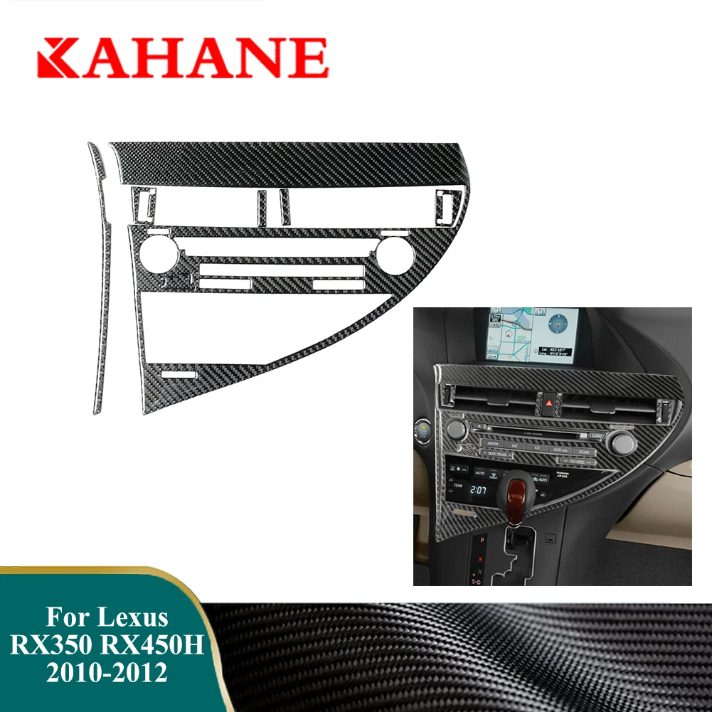 

For Lexus RX350 RX450H 2010 2011 2012 Car Center Console CD And Radio Control Panel Carbon Fiber Stickers Interior Accessories