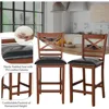 Barstools Set of 4, 25” Counter Height Mid Century Modern Island Chairs with Back, Soft Cushion & Faux Leather Seat 6