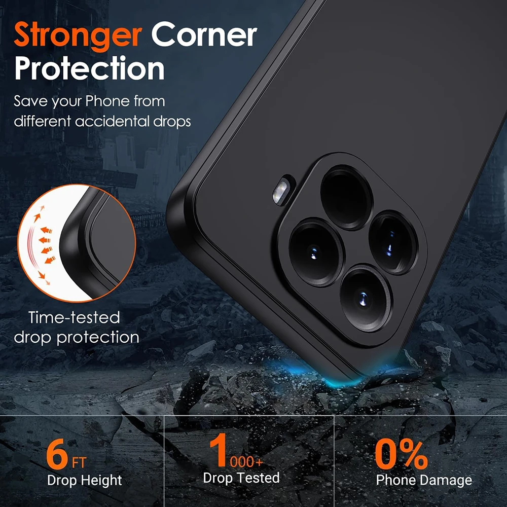 Ultra Thin Frosted Matte Black Silicone Soft Case