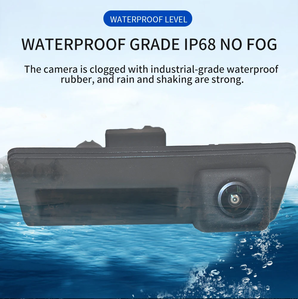 동적 탄도 HD CCD 자동차 후면보기 VW Passat Audi A4L 6L3 S5 Q357 Sagitar Tiguan 용 역방향 백업 트렁크 핸들 카메라