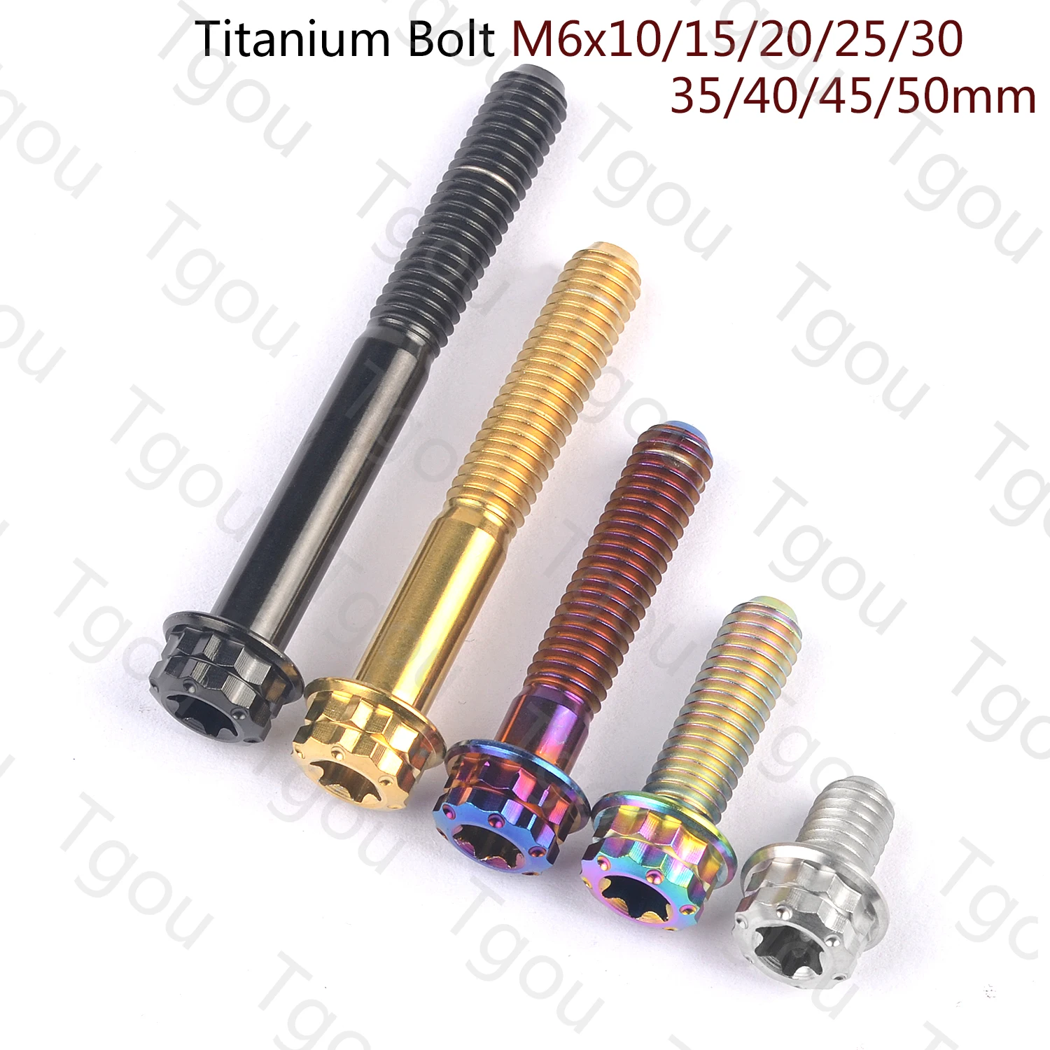 

Tgou Titanium Bolt M6x10 15 20 25 30 35 40 45 50mm Torx T30 Flange 12 Points Head Screw for Bicycle Motorcycle Modification