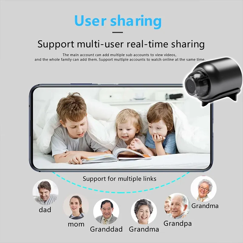 X5 2.4G WiFi Webcam 1080P HD Indoor Security IP Camera Video Recorder Anti-theft Remote Monitor Lightweight Micro Camera USB 4