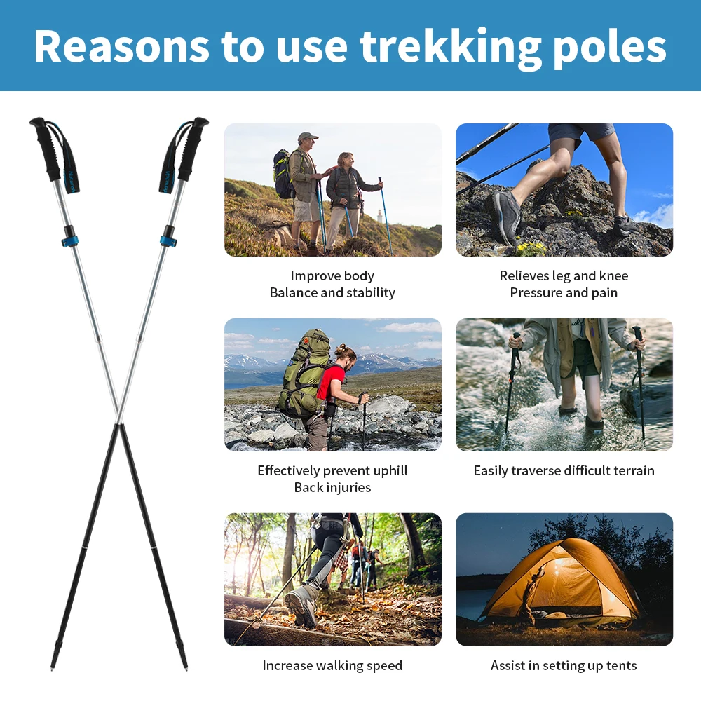 Naturehike Aluminum Foldable Telescopic Trekking and Walking Poles