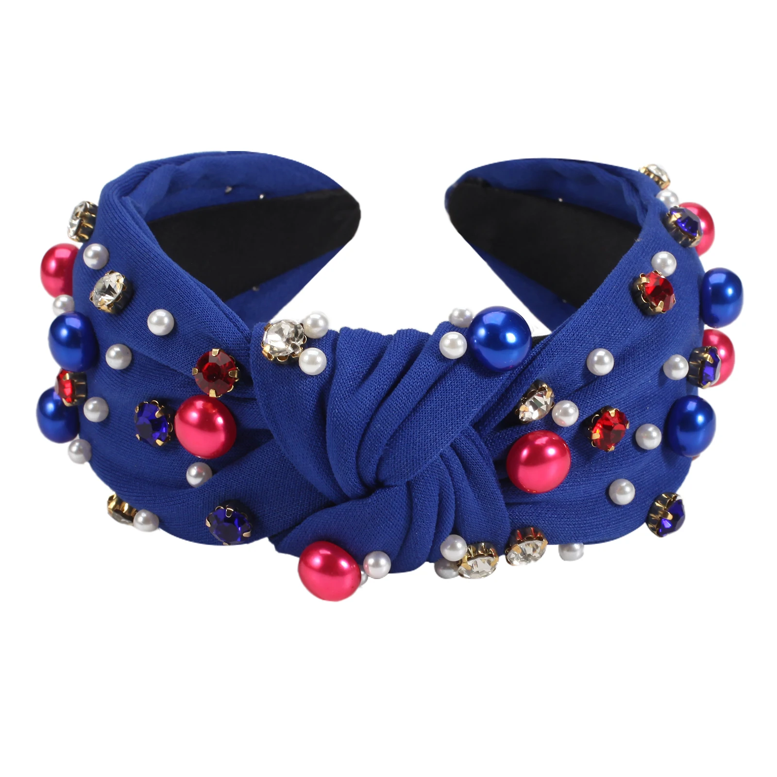 

Wide-brimmed artificial transparent crystal pearls inlaid with hairband hair accessories girl hair band