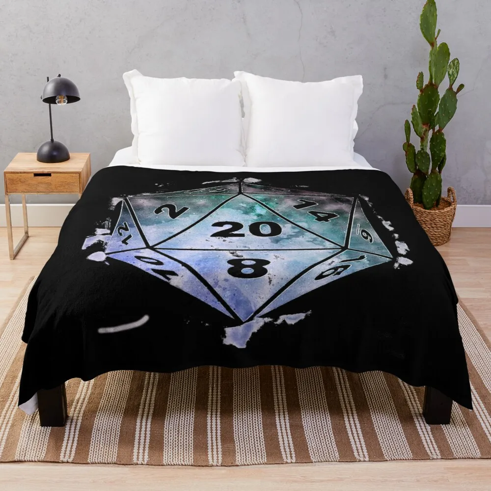 

Galaxy Watercolor Dice D20 Galaxy Critical Roll Throw Blanket For Sofa Thin Winter beds Sofa Blankets