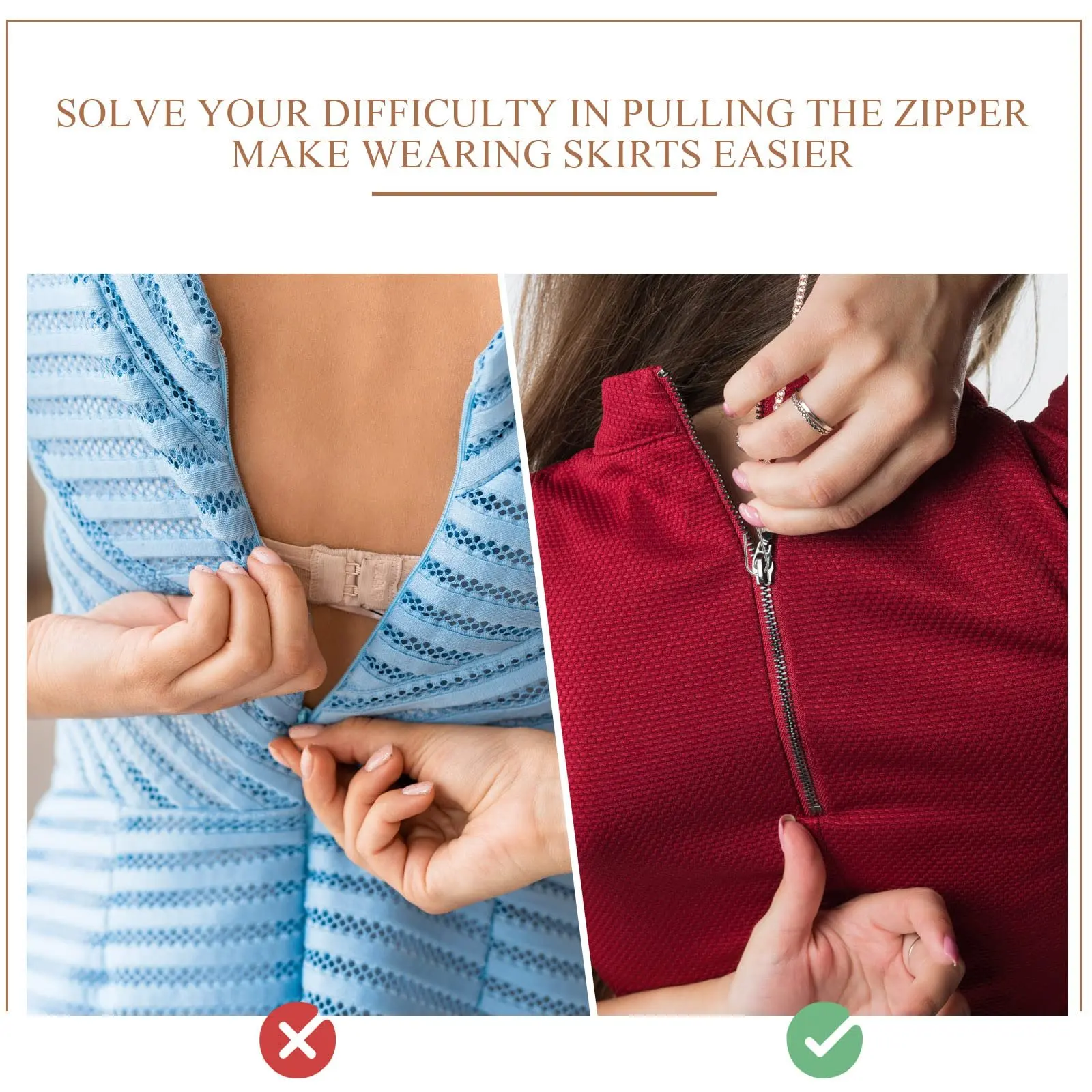 Description Picture 4 of itemZipper Helper for Dress and Boots Zipper Puller Helper Zip Aid Tool with Hook Zipper Chain Fine Button Chain Garment Zipper