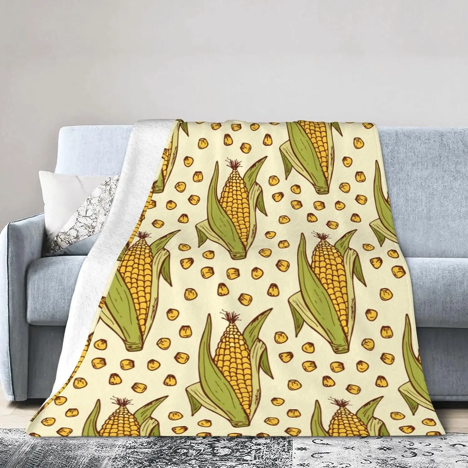 

SaltaStore Corn Grains Throw Blanket for Couch Plush Fuzzy Cozy Warm Soft Comfy Plush Blankets and Throws for Sofa Bed AllSeason