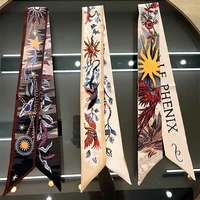 Brand Small Scarves, Neckties, Scarves, Bags, Handles,  Silk, Elongated Ribbons, Women's Accessories 100cmX6cn New Pattern 1