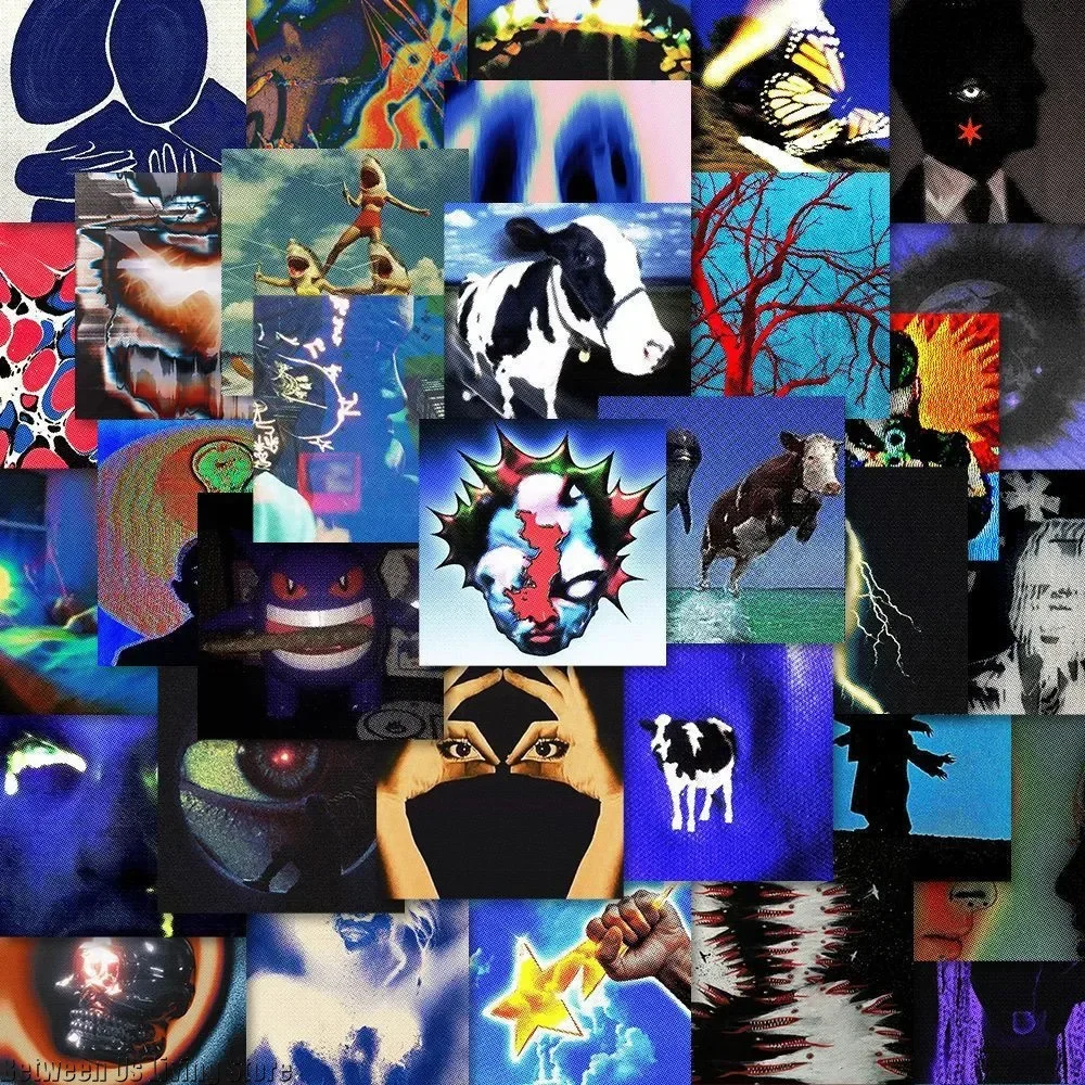 64pcs Weird Dreamcore Sci-Fi Art Stickers for Scrapbook Junk Journal Scrapbooking Computer Phone Skateboarding Material