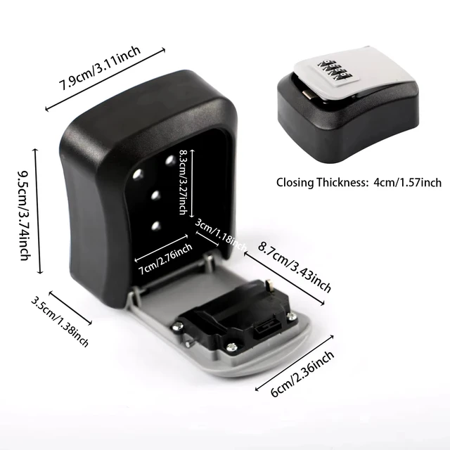 Key Keeper Combination Lock Wall Mounted Waterproof 4 Digits Passwords 5 Keys Storage Box Easy to Fix Home Or Office 5
