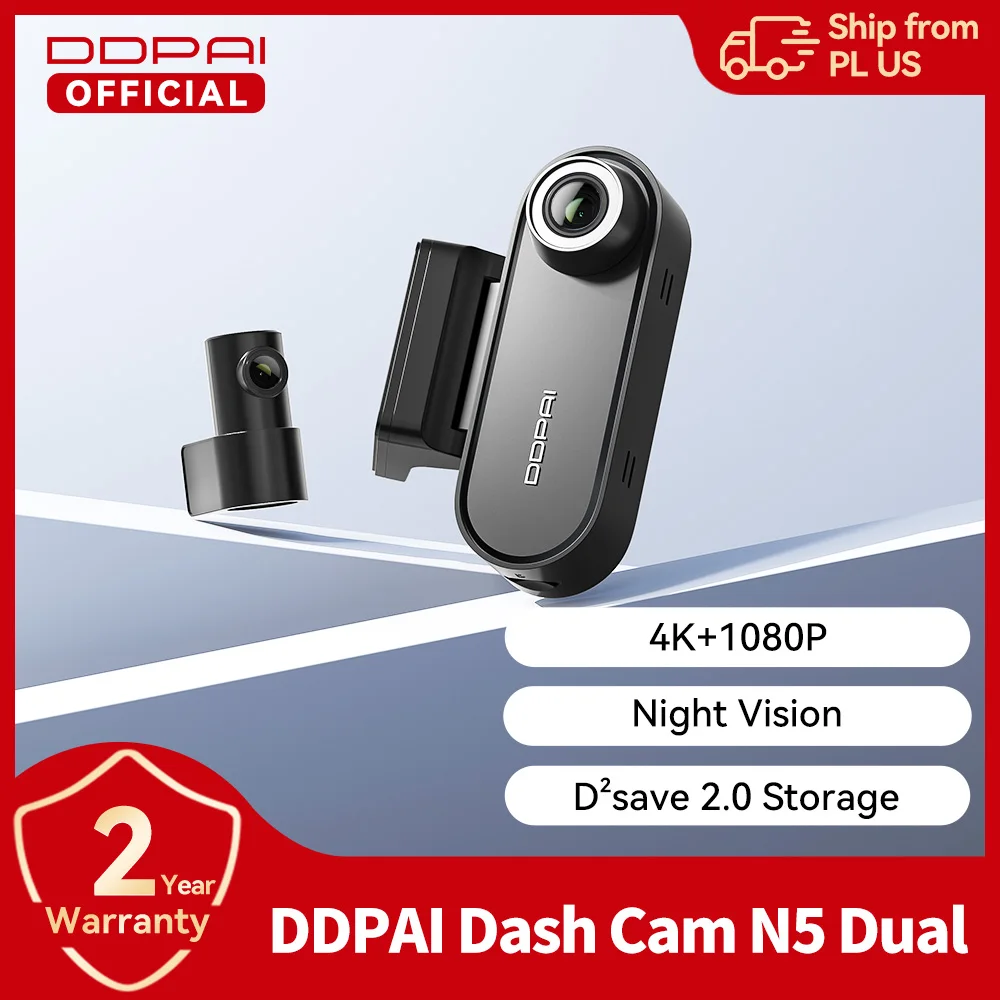 DDPAI Dash Cam N5 Dual Front and Rear 4K Ultra HD Resolution