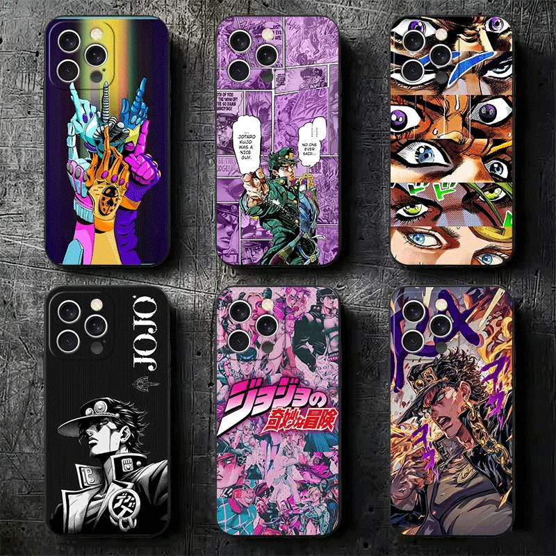 Stylish JoJo Adventure Kujo Jotaro Black Soft Phone Case - Sleek Back Cover