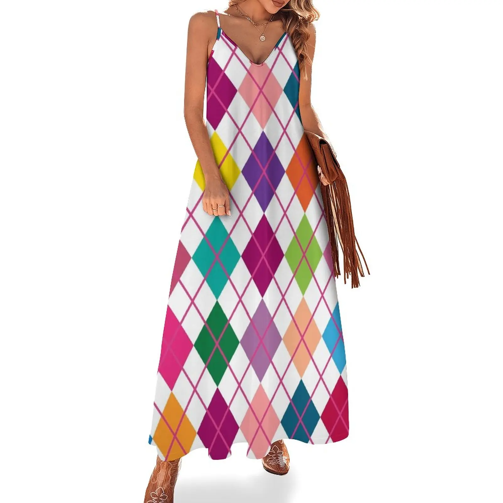 

Argyle Sleeveless Dress clothes for women summer dresses women 2023