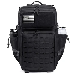 45L Tactical MOLLE Backpack with Bottle Holder (2.0 Black)