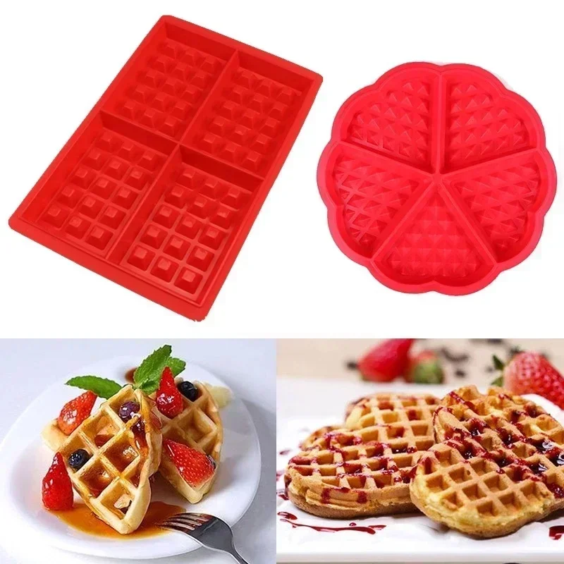 Household Kitchen Baking Waffle Mold Silicone Cake Mould Chocolate Bread Non-stick Muffin Mould Cookie Cooking Tools Accessories