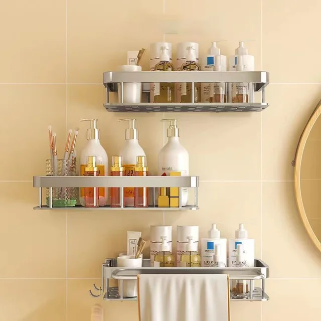 알루미늄 소재로 제작되어 녹을 방지할 수 있는 욕실 선반