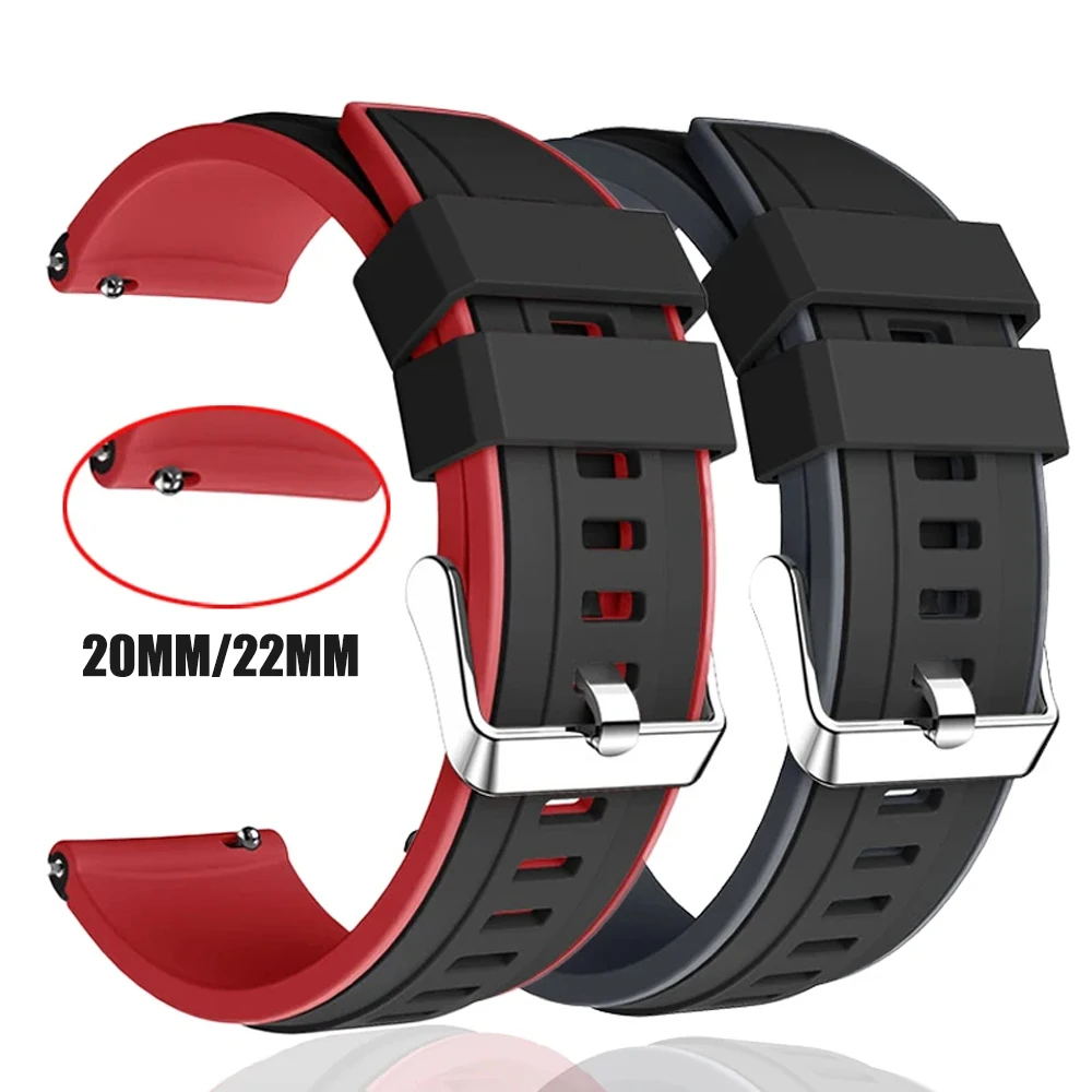 Premium Silicone Wrist Strap Bracelet Band for Smart Watches (20-22mm)