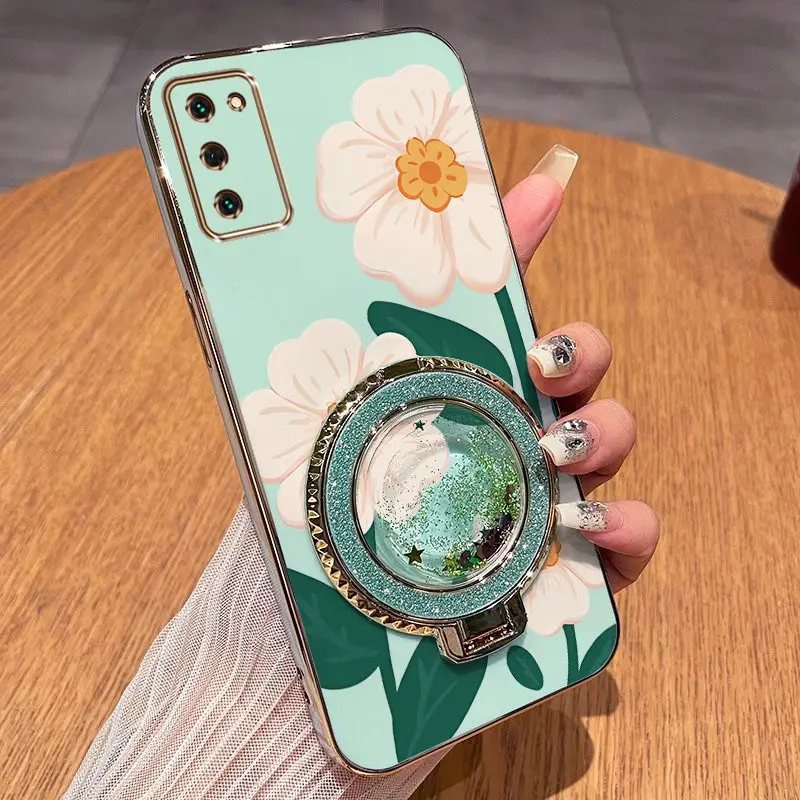 Elegant White Floral Plating Phone Case Cover